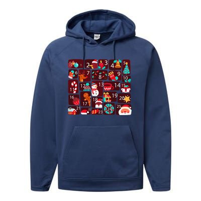 Advent Calendar Count Down Christmas Funny Matching Performance Fleece Hoodie