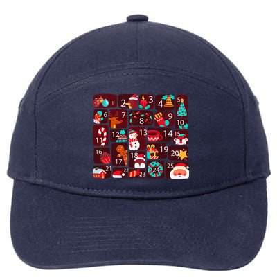 Advent Calendar Count Down Christmas Funny Matching 7-Panel Snapback Hat