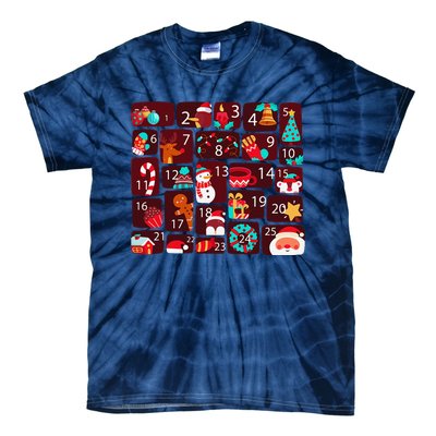 Advent Calendar Count Down Christmas Funny Matching Tie-Dye T-Shirt