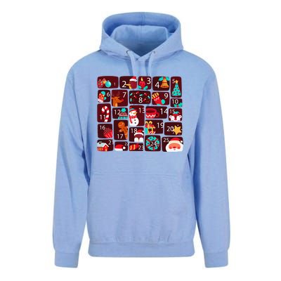 Advent Calendar Count Down Christmas Funny Matching Unisex Surf Hoodie