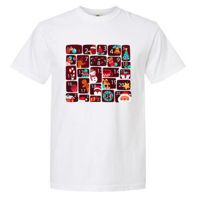 Advent Calendar Count Down Christmas Funny Matching Garment-Dyed Heavyweight T-Shirt