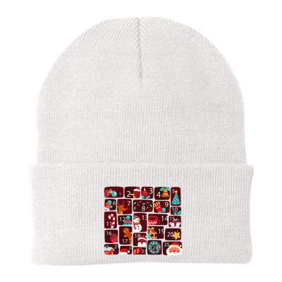 Advent Calendar Count Down Christmas Funny Matching Knit Cap Winter Beanie