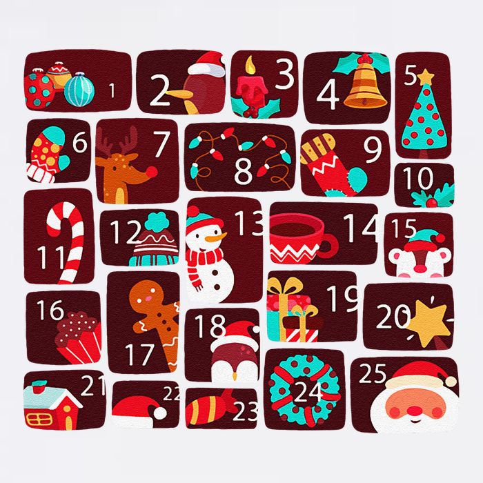 Advent Calendar Count Down Christmas Funny Matching Knit Cap Winter Beanie