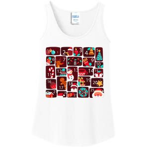 Advent Calendar Count Down Christmas Funny Matching Ladies Essential Tank