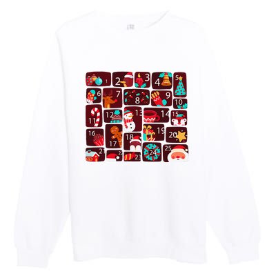 Advent Calendar Count Down Christmas Funny Matching Premium Crewneck Sweatshirt