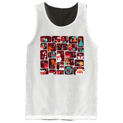 Advent Calendar Count Down Christmas Funny Matching Mesh Reversible Basketball Jersey Tank