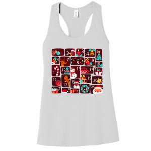 Advent Calendar Count Down Christmas Funny Matching Women's Racerback Tank