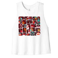 Advent Calendar Count Down Christmas Funny Matching Women's Racerback Cropped Tank