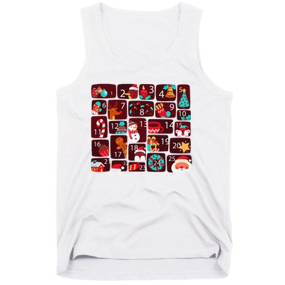 Advent Calendar Count Down Christmas Funny Matching Tank Top