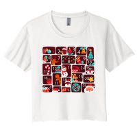 Advent Calendar Count Down Christmas Funny Matching Women's Crop Top Tee