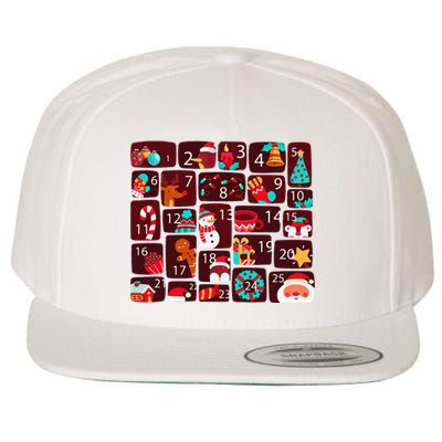 Advent Calendar Count Down Christmas Funny Matching Wool Snapback Cap