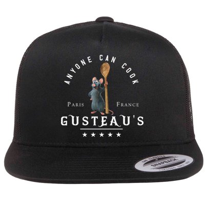 Anyone Can Cook Paris France Gusteaus Mouse Funny Chef Gifts Flat Bill Trucker Hat