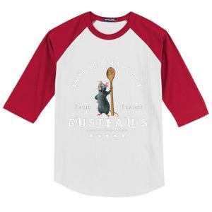 Anyone Can Cook Paris France Gusteaus Mouse Funny Chef Gifts Kids Colorblock Raglan Jersey