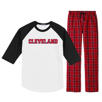 American City Cleveland Baseball Lover Cool Gift Raglan Sleeve Pajama Set