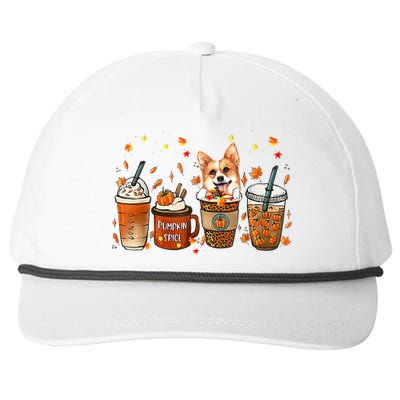 Autumn Corgi Coffee Mug with Pumpkin Spice Latte Snapback Five-Panel Rope Hat