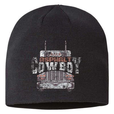 Asphalt Cowboy Cool Truck Driver Design Trucker Sustainable Beanie