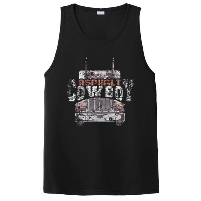 Asphalt Cowboy Cool Truck Driver Design Trucker PosiCharge Competitor Tank