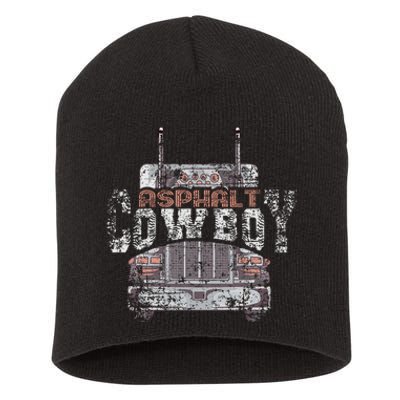 Asphalt Cowboy Cool Truck Driver Design Trucker Short Acrylic Beanie