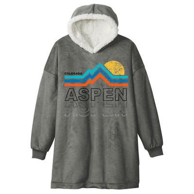 Aspen Colorado Co Mountain Skiing 80s Aspen Ski Hooded Wearable Blanket