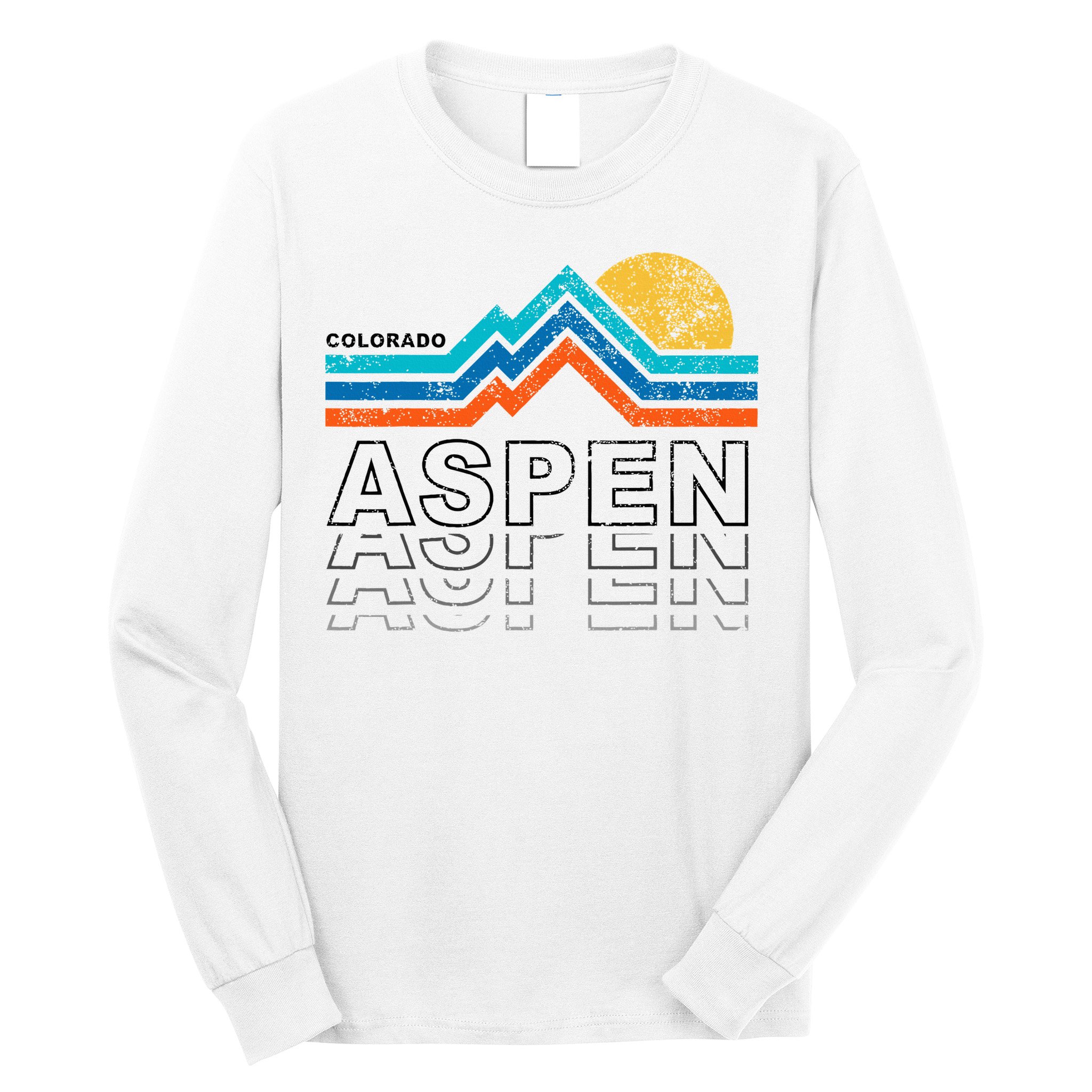 Aspen Colorado Co Mountain Skiing 80s Aspen Ski Long Sleeve Shirt