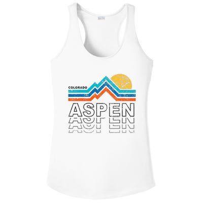 Aspen Colorado Co Mountain Skiing 80s Aspen Ski Ladies PosiCharge Competitor Racerback Tank