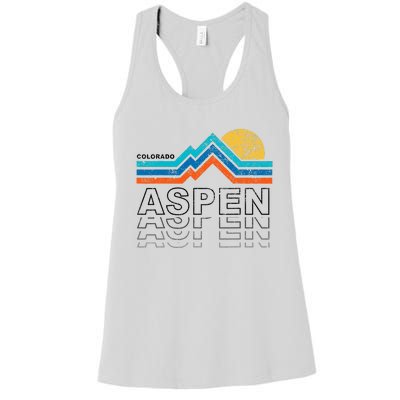 Aspen Colorado Co Mountain Skiing 80s Aspen Ski Women's Racerback Tank