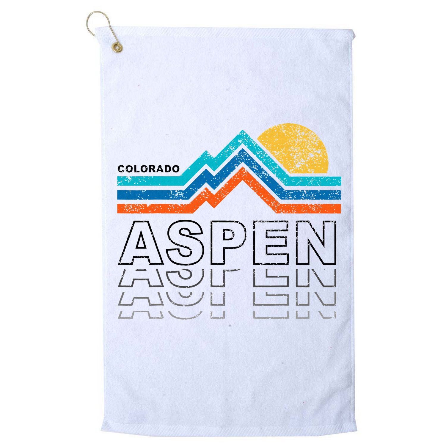 Aspen Colorado Co Mountain Skiing 80s Aspen Ski Golf Towel