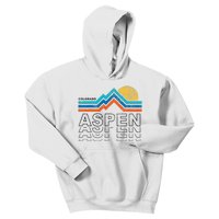 Aspen Colorado Co Mountain Skiing 80s Aspen Ski Kids Hoodie