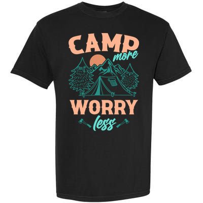 Adventure Camping Camp More WorryLess Cute Gift Garment-Dyed Heavyweight T-Shirt