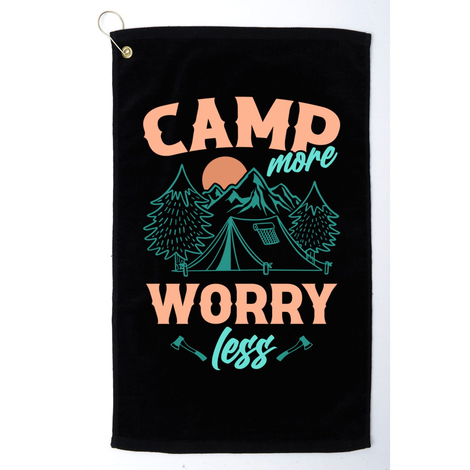 Adventure Camping Camp More WorryLess Cute Gift Golf Towel