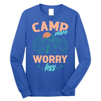 Adventure Camping Camp More WorryLess Cute Gift Long Sleeve Shirt