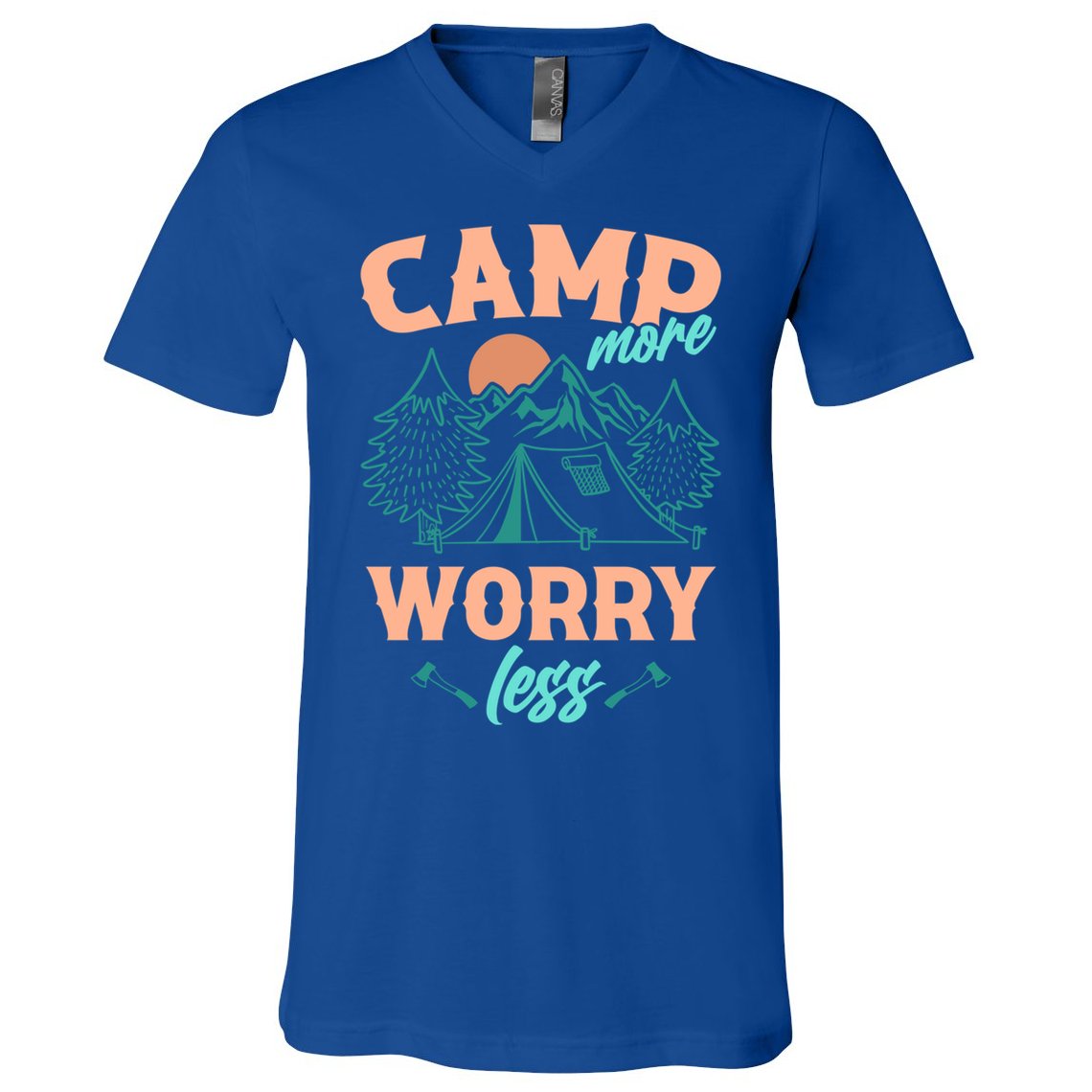 Adventure Camping Camp More WorryLess Cute Gift V-Neck T-Shirt