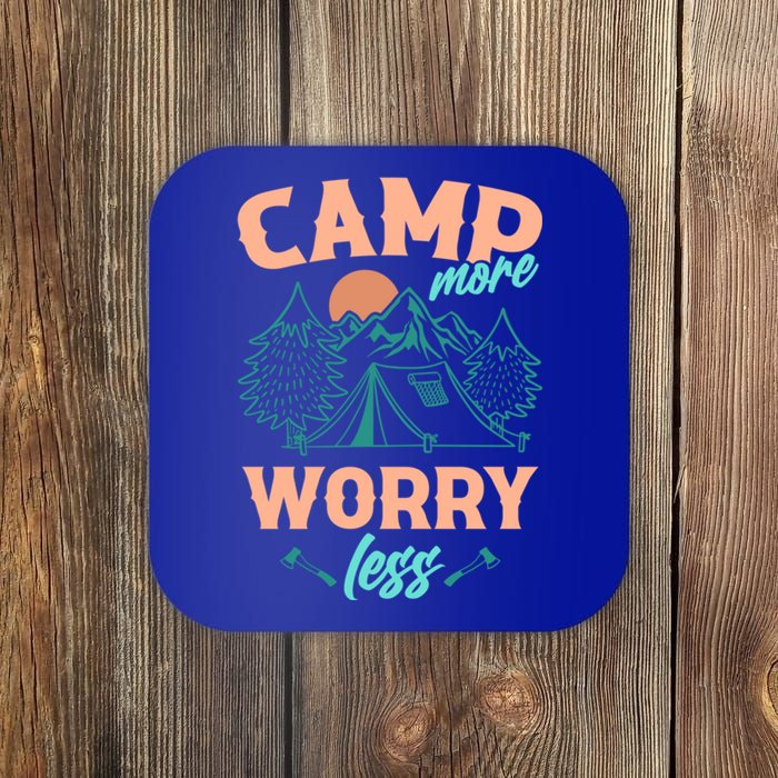 Adventure Camping Camp More WorryLess Cute Gift Coaster