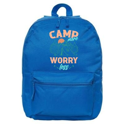 Adventure Camping Camp More WorryLess Cute Gift 16 in Basic Backpack