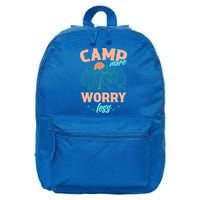 Adventure Camping Camp More WorryLess Cute Gift 16 in Basic Backpack
