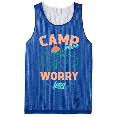 Adventure Camping Camp More WorryLess Cute Gift Mesh Reversible Basketball Jersey Tank