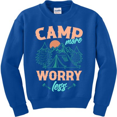 Adventure Camping Camp More WorryLess Cute Gift Kids Sweatshirt