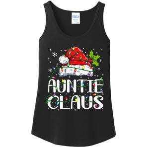 Auntie Claus Christmas Lights Pajama Family Matching Ladies Essential Tank