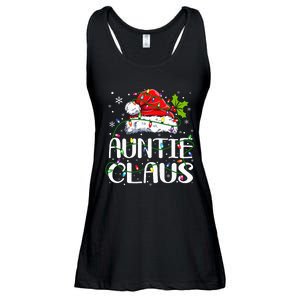 Auntie Claus Christmas Lights Pajama Family Matching Ladies Essential Flowy Tank