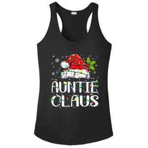 Auntie Claus Christmas Lights Pajama Family Matching Ladies PosiCharge Competitor Racerback Tank