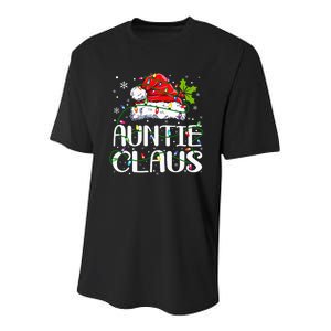 Auntie Claus Christmas Lights Pajama Family Matching Youth Performance Sprint T-Shirt