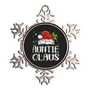 Auntie Claus Christmas Lights Pajama Family Matching Metallic Star Ornament