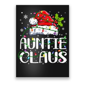 Auntie Claus Christmas Lights Pajama Family Matching Poster