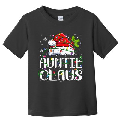 Auntie Claus Christmas Lights Pajama Family Matching Toddler T-Shirt