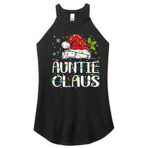 Auntie Claus Christmas Lights Pajama Family Matching Women's Perfect Tri Rocker Tank