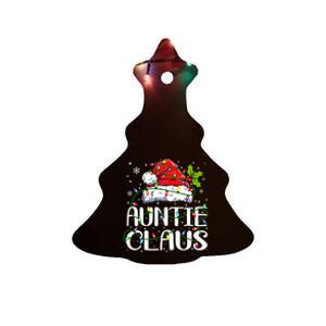 Auntie Claus Christmas Lights Pajama Family Matching Ceramic Tree Ornament