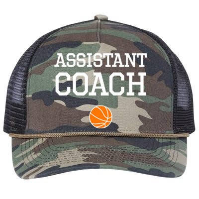 Assistant Coach Cool Gift Basketball Cute Gift Retro Rope Trucker Hat Cap