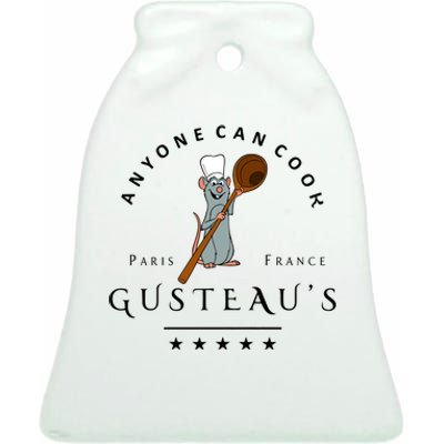 Anyone Can Cook Paris France Gusteau's Mouse Ceramic Bell Ornament