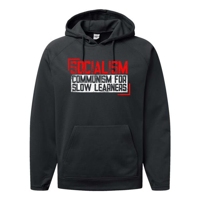 Anti Communist Capitalist Libertarian Anti Socialism Performance Fleece Hoodie