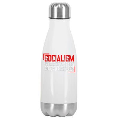 Anti Communist Capitalist Libertarian Anti Socialism Stainless Steel Insulated Water Bottle